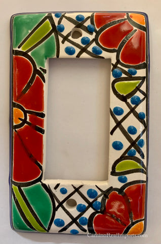 Mexican Talavera Pottery Rocker  Switch Plate TRSP022