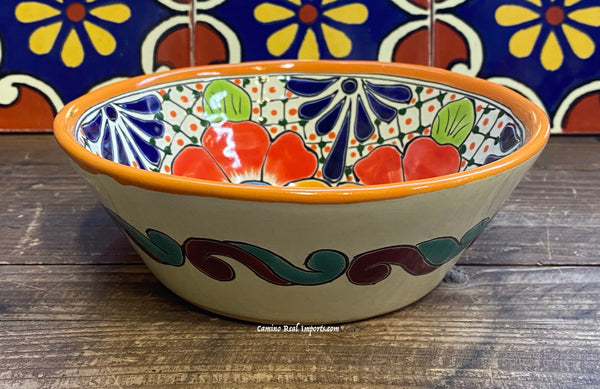 Mexican Talavera Pottery Bowl Plate 7" TPBPZ0018