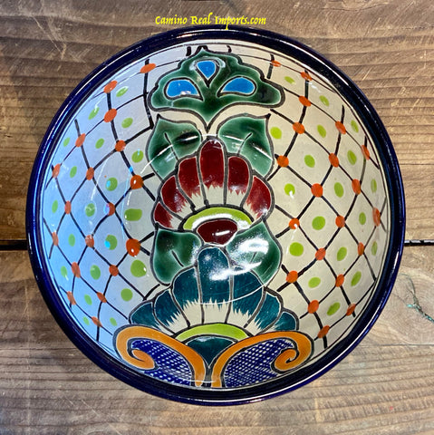 Mexican Talavera Pottery Bowl Plate 5.5" TPB001
