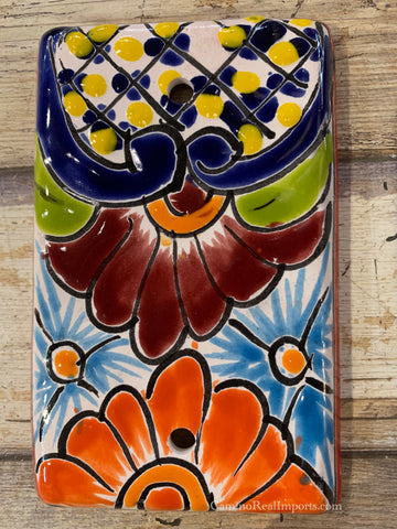 Mexican Talavera Pottery Blank Switch Plate TBSP017