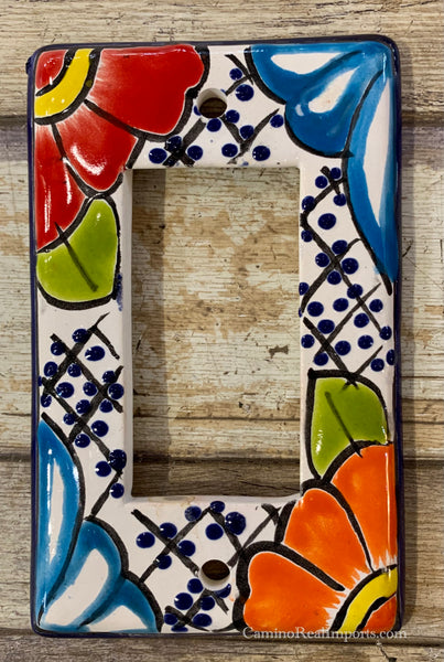 Mexican Talavera Pottery Rocker  Switch Plate TRSP007