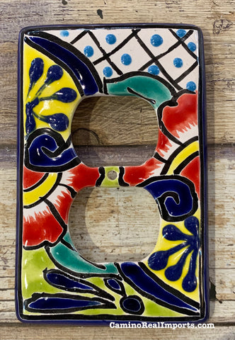 MEXICAN TALAVERA POTTERY OUTLET SWITCH PLATE TDSP022