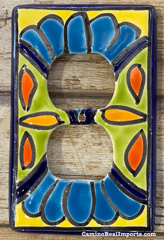 MEXICAN TALAVERA POTTERY OUTLET SWITCH PLATE TDSP006