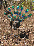 Metal/Rock wind Rocking Peacock Yard Ornament Caminorealimports.com