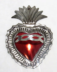 6" Wall Hanging Hand Punched Tin Sacred Heart TSH001
