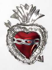 6" Wall Hanging Hand Punched Tin Sacred Heart TSH002