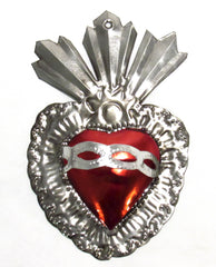 6" Wall Ornament Hand Punched Tin Sacred Heart TSH005