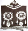 Wool Hoodie Poncho Dream Catcher WOLF - ONE SIZE FITS ALL Serape Gaban GAW002