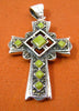 Gaspeite Marcasite Cross Silver Pendant TSC005