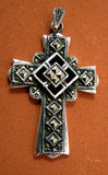 Marcasite Cross Silver Pendant TSC006