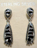 Sterling Silver Black Onix and Mother Pearl Inlay Earrings TSC028