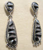 Sterling Silver Black Onix and Mother Pearl Inlay Earrings TSC028