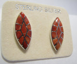Red Sponge Coral Earrings Sterling Silver TSC016
