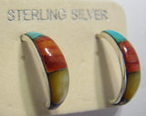 Multi Stone Hoop Earrings Sterling Silver TSC013