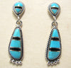 Sterling Silver Turquoise and Black Onix Inlay Earrings TSC027