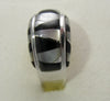 Black onyx and Mother Pearl Ring Sterling Silver   size 6.75 TSC038