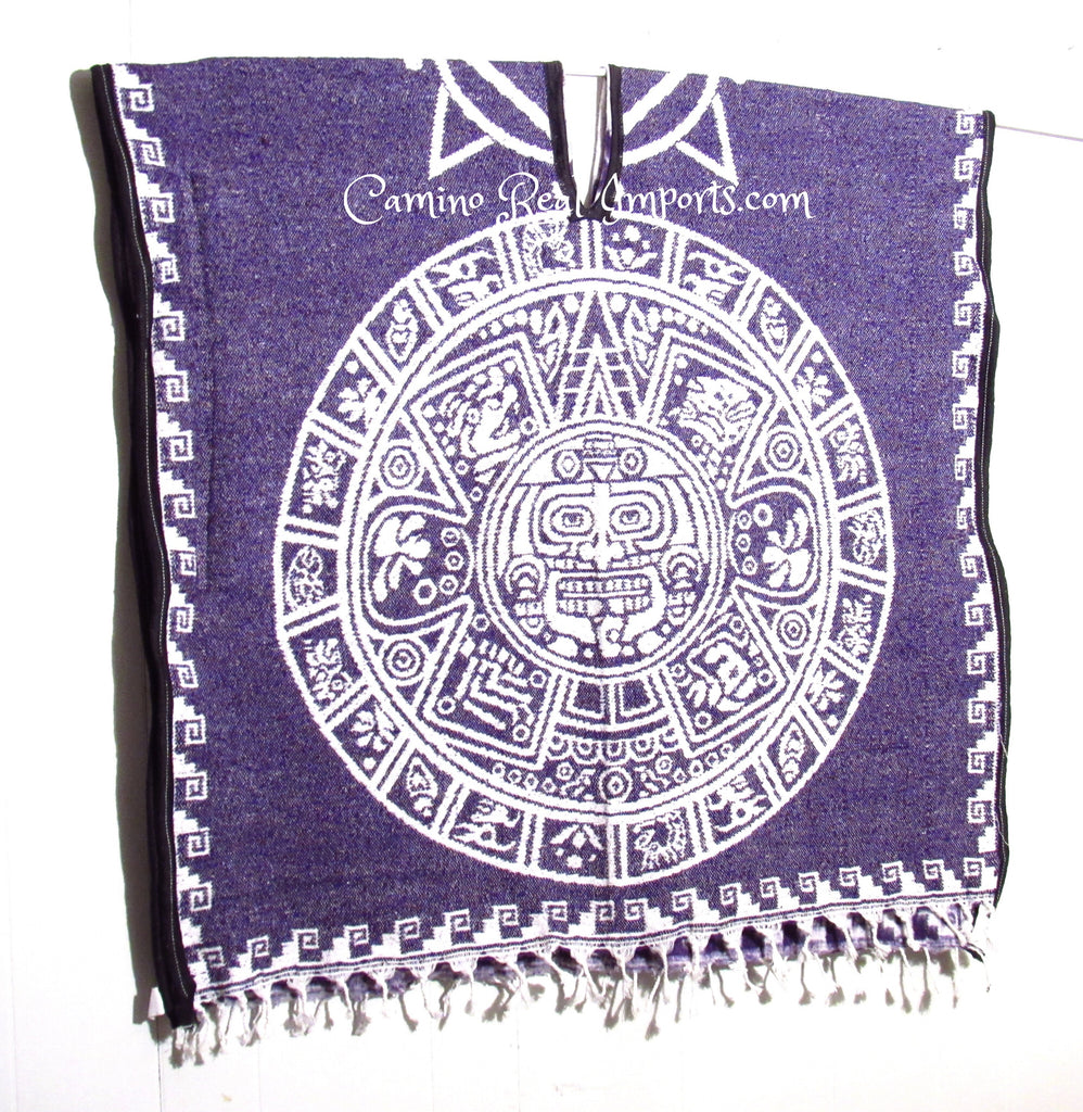 Mexican Poncho Aztec Calendar Gaban GA025 – Camino Real Imports