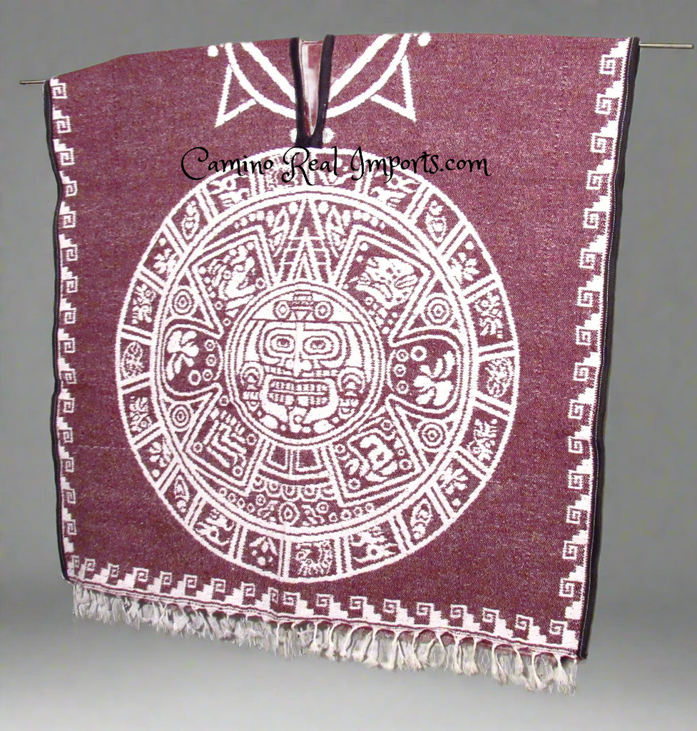 Mexican Poncho Aztec Calendar Gaban GA029 – Camino Real Imports