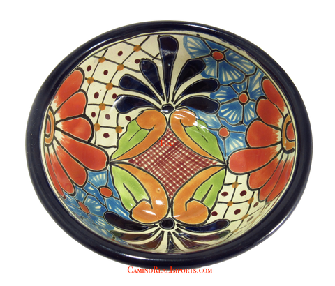 Mexican Talavera Pottery Bowl Plate 5.5" TPB007