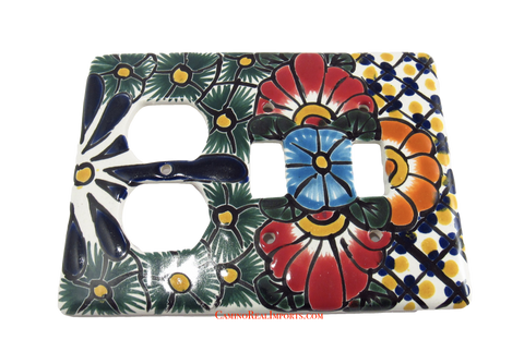 Talavera Double Switch Plate and Socket TDSPS002