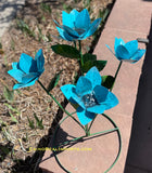 Yard Art Metal Flowers Sculpture 27"  MFLWRMM004