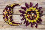 Mexican Wall Decor Guerrero Pottery Sun Face And Moon set GSFMN1001