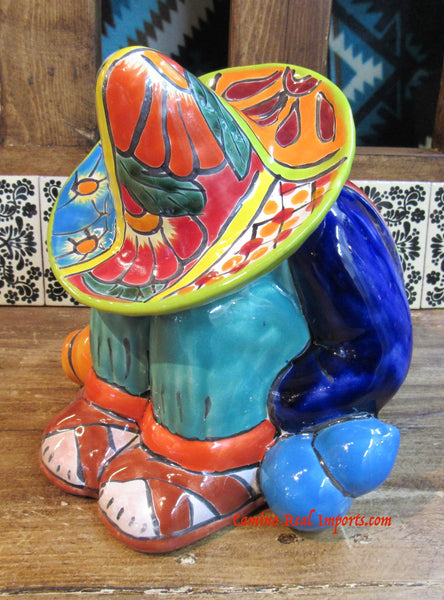 Talavera Pottery Sleeping Mexican Canister Hand Painted Cookie Jar TMCJ008