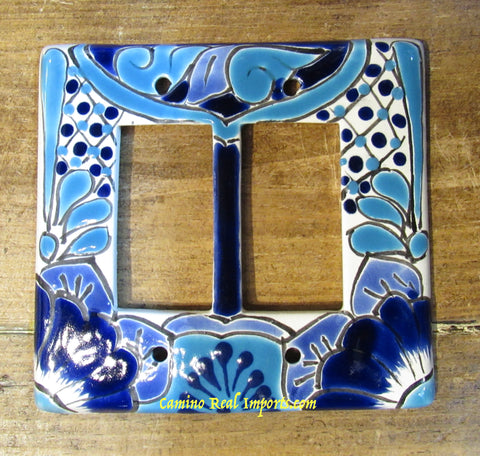 Talavera Pottery Double Rocker Switch Plate TDRSP003