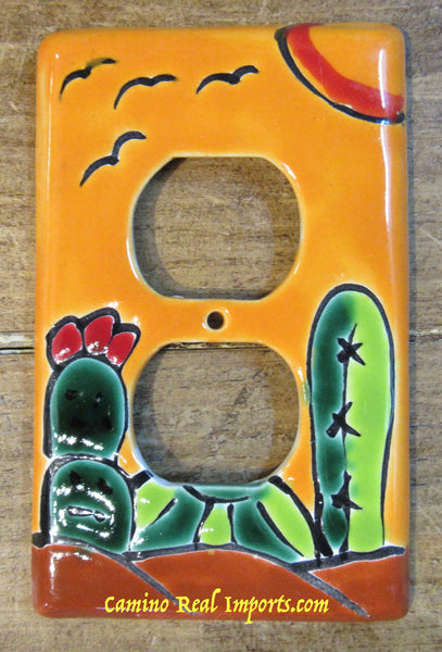 MEXICAN TALAVERA POTTERY OUTLET SWITCH PLATE TDSP004
