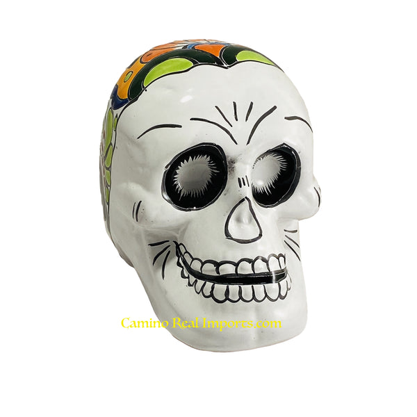 Talavera Pottery Hand Painted Sugar Skull TSSL001 Large
