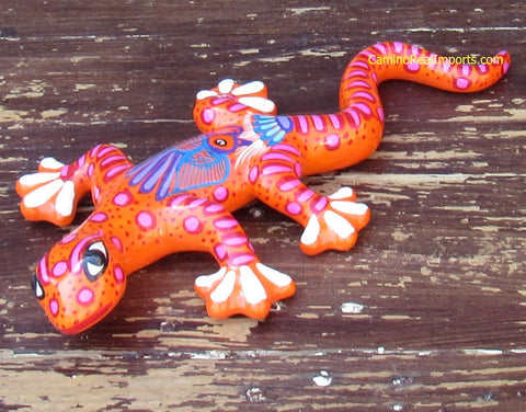 Hand Painted Clay Gecko Lizard GGLL031