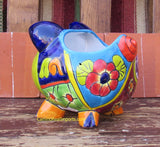 Mexican Talavera Pottery Pig Planter 9" TPSPT006