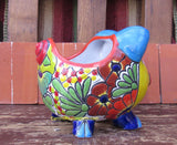 Mexican Talavera Pottery Pig Planter 9" TPSPT009