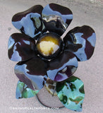 Yard Art Metal Flowers Sculpture 16"  MFLWRMS001