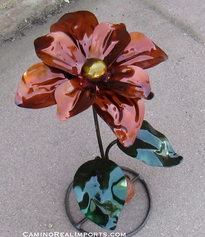 Yard Art Metal Flowers Sculpture 16"  MFLWRMS002
