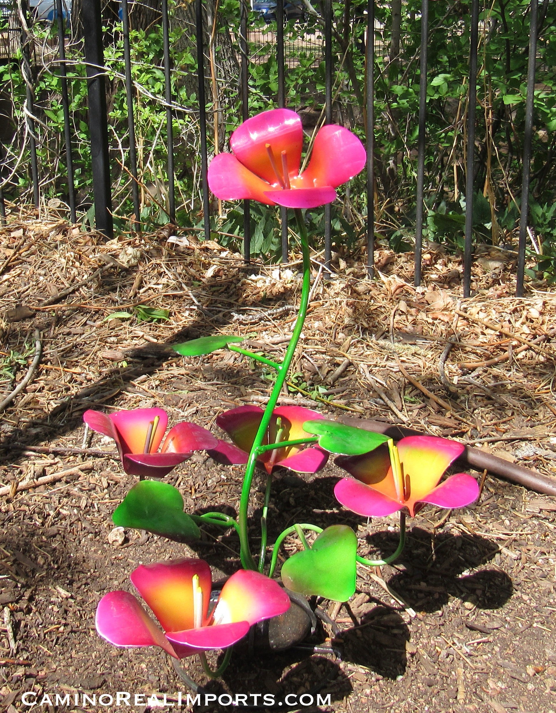 Set of 4 Short Flower Stems White Metal by Foreside Home & Garden