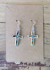 Sterling Silver Crosses Onyx and Opal Inlay Earrings STER003
