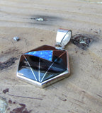 Sterling Silver Black Onyx and Opal Pendant STSP005