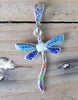 Sterling Silver Multi Stone Inlay Butterfly Pendant STSP0021