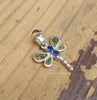 Sterling Silver Blue Topaz and Opal Dragonfly Pendant STSP0031