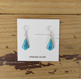 Sterling Silver Turquoise and Opal Inlay Earrings STER041
