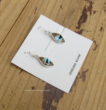 Sterling Silver Onyx and Opal Inlay Earrings STER018