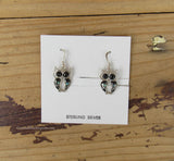 Sterling Silver Black Onyx and Opal Inlay Earrings STER021