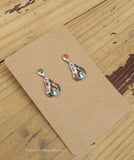 Sterling Silver Topaz and Opal Inlay Post Earrings STER029