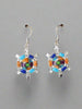 Sterling Silver Multi-Stone Inlay Turtle Earrings STER030