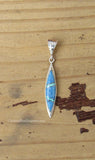 Sterling Silver Denim Lapis and Opal Inlay Pendant STSP0051