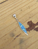 Sterling Silver Denim Lapis and Opal Inlay Pendant STSP0051