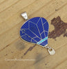 Sterling Silver Lapis Lazuli and Opal Inlay Hot Air Balloon Pendant STSP0052