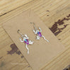 Sterling Silver Sugilite and Opal Inlay Frog Earrings STER043