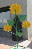 Yard Art Metal 3 Sunflowers Sculpture 33" tall  MFLWRL003